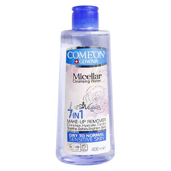 محلول آرایش پاک کن آبرسان و تسکین دهنده مخصوص پوست های خشک تا نرمال و حساس 400 میل کامان