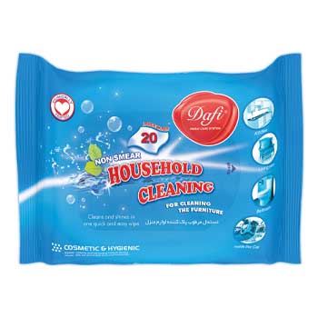 دستمال مرطوب پاک کننده لوازم منزل 20 برگی دافی