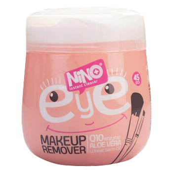 دستمال مرطوب پاک کننده آرایش چشم بسته 45 عددی نینو