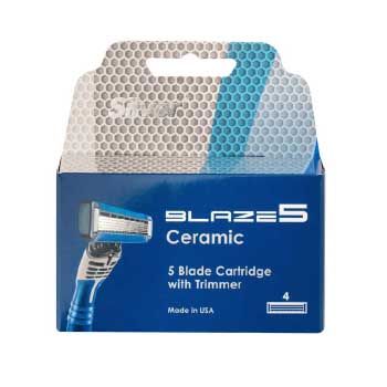 تیغ یدک اصلاح آقایان 5 لبه سرامیکی صابون دار بلیز 5 ( بسته 4 عددی) سیلور