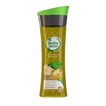شامپو کراتینه ضد شوره حاوی جنسینگ و زنجبیل ( مناسب رفع انواع شوره های مقاوم) هربا سنس