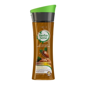 شامپو کراتینه مغذی مو حاوی روغن آرگان و جوانه گندم ( منسب موهای آسیب دیده و شکننده) هربا سنس