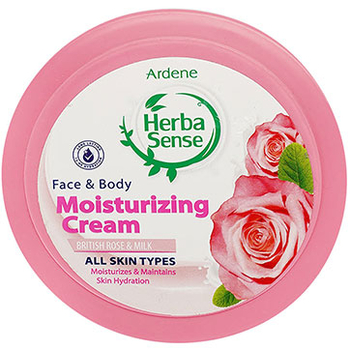 کرم مرطوب کننده دست صورت و بدن با رایحه رز و شیر هربا سنس