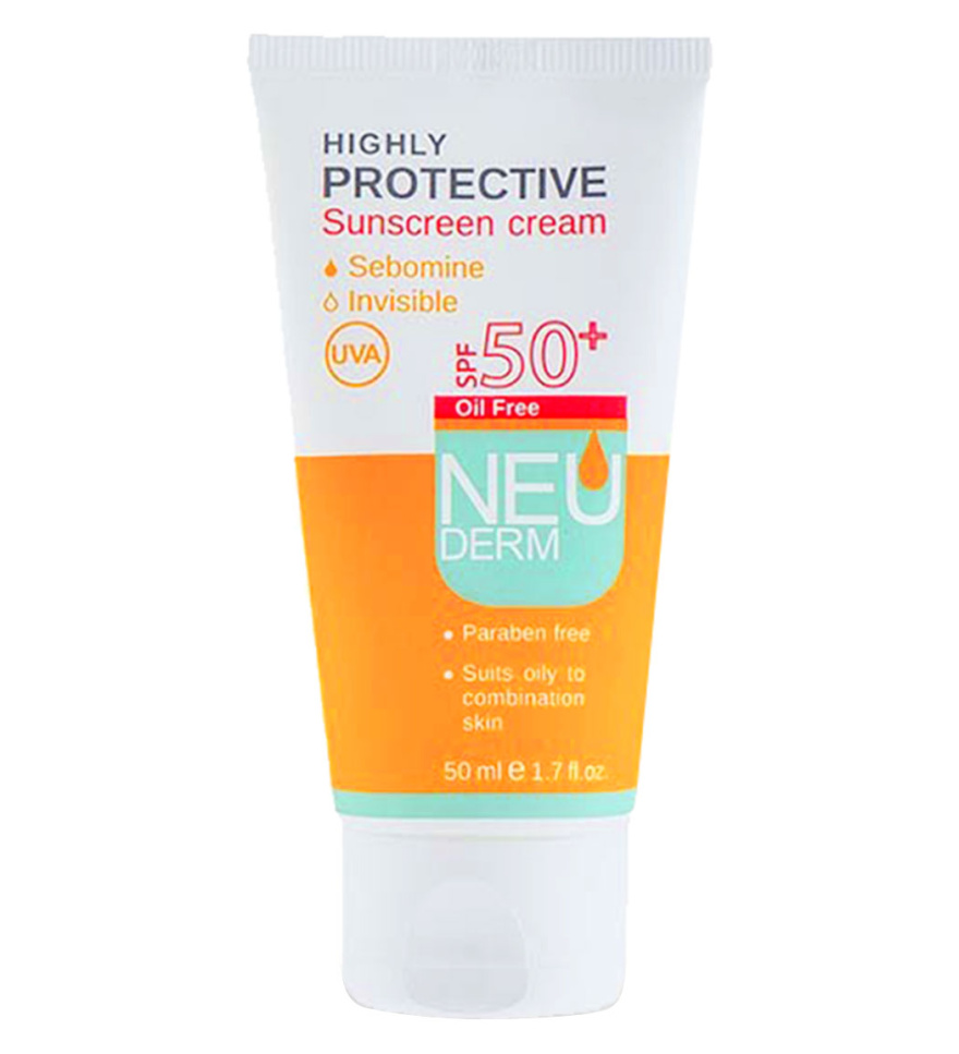 ضد آفتاب SPF50+ فاقد چربی بی رنگ 50ML نئودرم