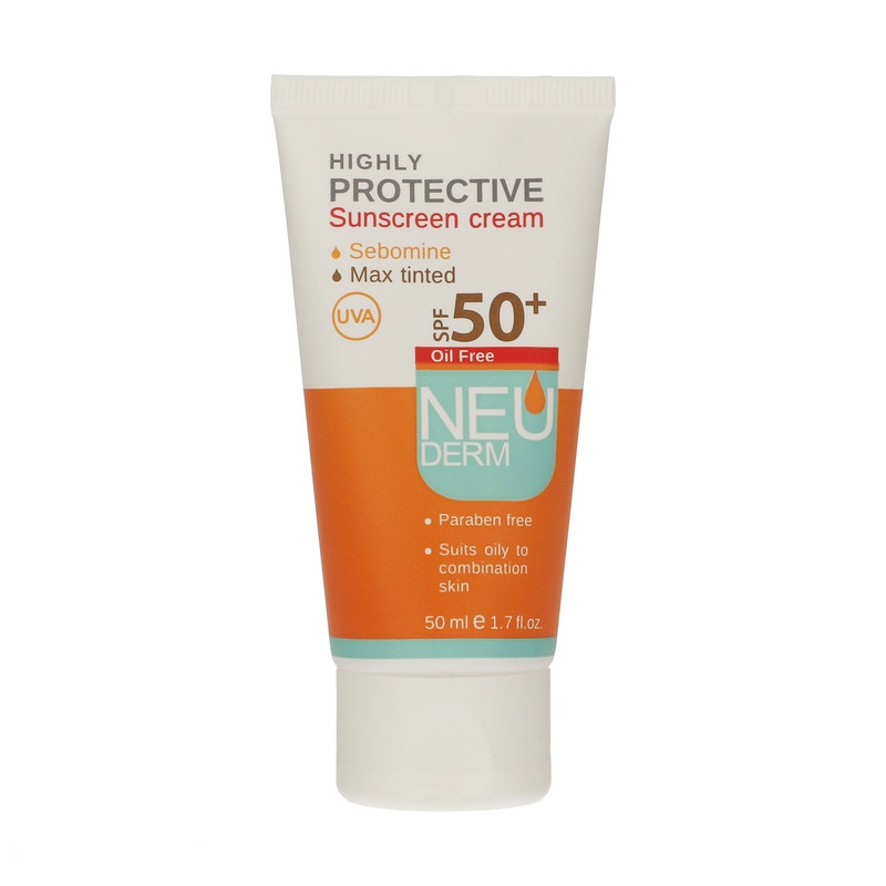 ضد آفتاب SPF50+ فاقد چربی رنگی تیره 50ML نئودرم